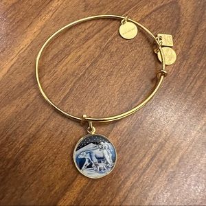 Alex and Ani gold bangle - polar bears charm